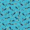 Andover Fabrics Deep Blue Sea Divers Light Blue