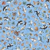 QT Fabrics Deep Sea Dazzle Sea Creatures Blue