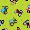 Benartex Barnyard Rules Barnyard Tractors Green