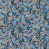 P&B Textiles Bear in Mind Tossed Fish Blue