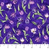 Northcott Tulip Garden Mini Tulips Purple/Multi