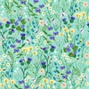 Clothworks Springtime Wildflowers Aqua