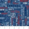 Northcott Cowboy Blues Words Blue/Multi