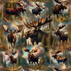 Blank Quilting Wilderness Song Moose Brown