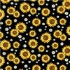 Michael Miller Fabrics Hello Sunshine Sunflower and Daisy Black
