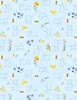 Wilmington Prints Bees and Blooms Words All Over Blue