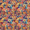 QT Fabrics Skullduggery Floral Geo Orange