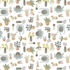 Windham Fabrics Petal and Purr Potted Plants White