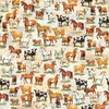 QT Fabrics Yippie Ki Yay! Cows and Horses Tan