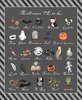 Studio E Fabrics Paranormal Parade Halloween Alphabet Panel Gray