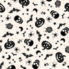 Maywood Studio Goth Gardens Floating Pumpkins and Skulls White