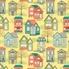Windham Fabrics Be My Neighbor Houses Pale Yellow