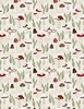 Wilmington Prints Woodland Snowmen Mushrooms All Over Cream