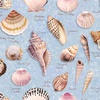 Clothworks Seashell Wishes Shells Light Denim