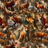 Blank Quilting Wilderness Song Foxes Amber