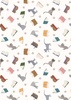 Lewis and Irene Fabrics Purrfect Book Club Scattered Cats and Books on Cream