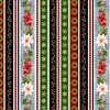 Henry Glass Hollyville Manor Mini Garland Stripe Red Multi