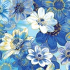 Benartex Metallic Impressions Garden Impressions Light Blue