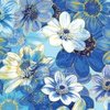 Benartex Metallic Impressions Garden Impressions Light Blue