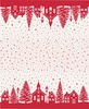 Moda Buon Natale Christmas Village Double Border Print Snowflake/Pomegranate