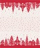 Moda Buon Natale Christmas Village Double Border Print Snowflake/Pomegranate