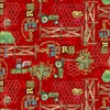 3 Wishes Fabric Welcome to the Funny Farm Tractors Red