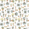 Windham Fabrics Petal and Purr Potted Plants White