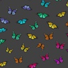 Andover Fabrics Color Wheel Butterfly Rainbow Night