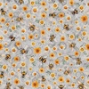 QT Fabrics Sunflower Serenade Sunflowers and Bumblebees Lt. Grey
