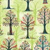 Benartex Farm Feathered Folk Folklore Forest Green