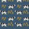 Benartex Heartland Grazing Cows Dark Blue