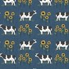 Benartex Heartland Grazing Cows Dark Blue