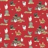 Riley Blake Designs Spring Barn Quilts Chickens Red