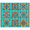 QT Fabrics Oasis Desert Rose Panel Turquoise