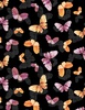 Wilmington Prints Botanical Magic Butterfly Toss Black