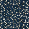 P&B Textiles Vineyard 108 Inch Wide Backing Fabric Vine Scroll  Navy/Ecru