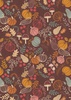 Lewis and Irene Fabrics Snuggle-up Season Flannel Pumpkins on Chocolate