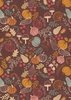 Lewis and Irene Fabrics Snuggle-up Season Flannel Pumpkins on Chocolate