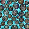 QT Fabrics Radiant Reflections Stained Glass Medallions Turquoise