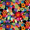 Michael Miller Fabrics Bright and Bold Jewel Box Flowers Black