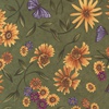 Moda Sunflower Garden Print Olive