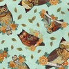 QT Fabrics Owl Arabesque Packed Owls Turquoise