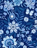 Wilmington Prints Blooming Blue Large Floral All Over Navy