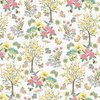 Blank Quilting Folk Garden Trees and Flowers Gray