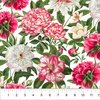 Northcott Bloom Large Peony White/Multi