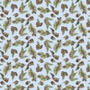 Clothworks Joyful Winter Pine Cones Light Blue