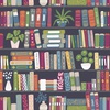 Lewis and Irene Fabrics Bookworm Book Shelves Black