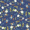 Clothworks Bloom Wildly Citrus Floral Light Navy