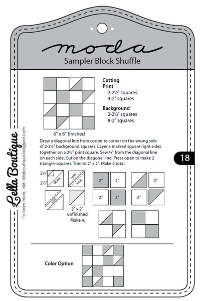 Moda Sampler Block Shuffle - Block 18