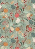 Lewis and Irene Fabrics Snuggle-up Season Flannel Pumpkins on Light Jade